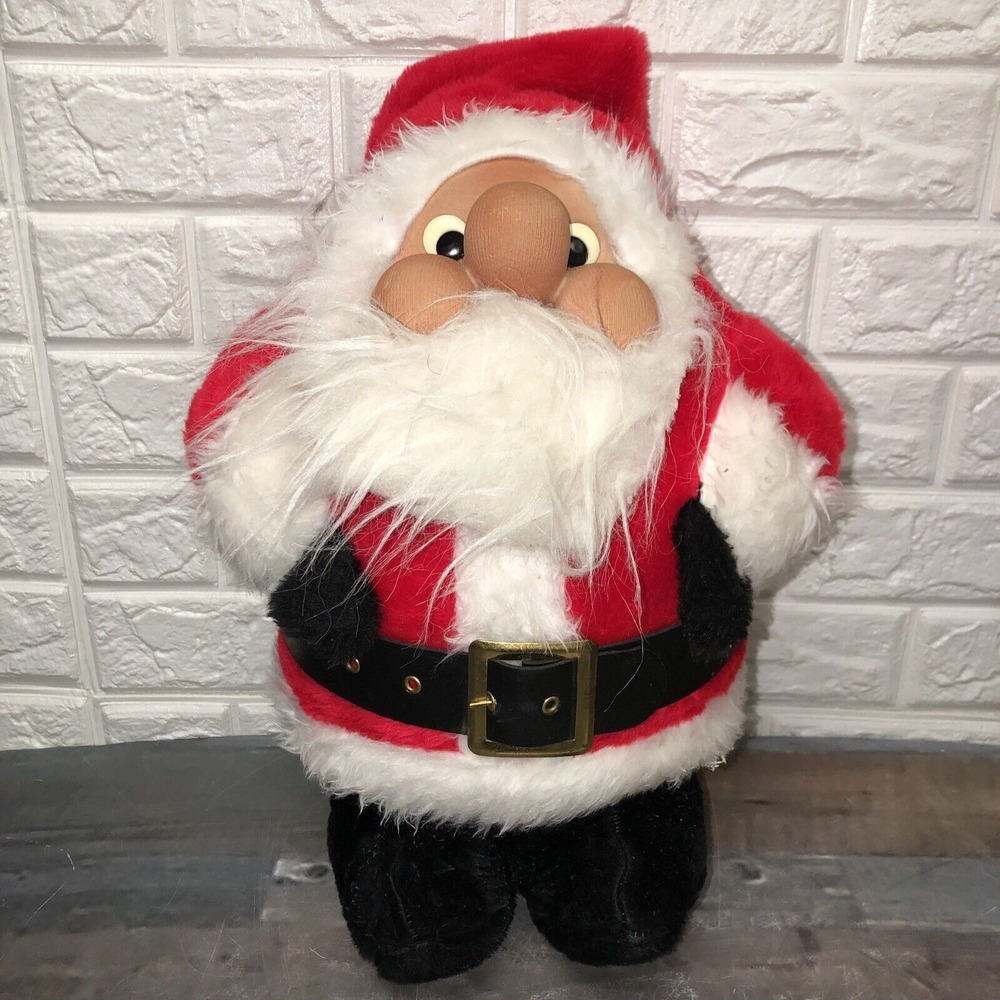 Vintage Rennoc Santakins Santa Claus Rubber Face Plush Doll Large 16" 1982